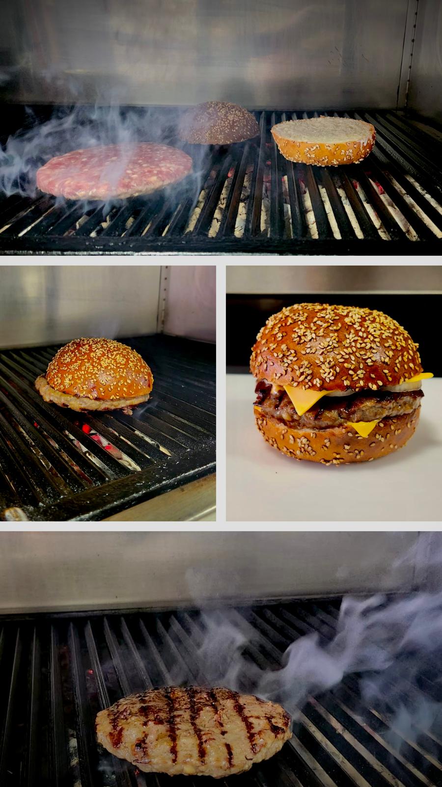 Kömür ızgarasından yeni çıkmış burger köfteleri